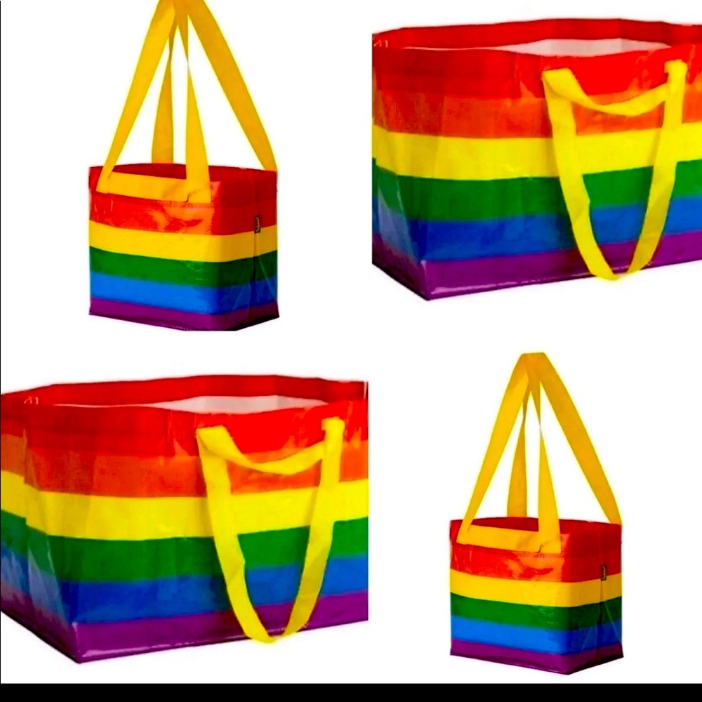 4 IKEA multicolor Tote Bags New Reusable NWT